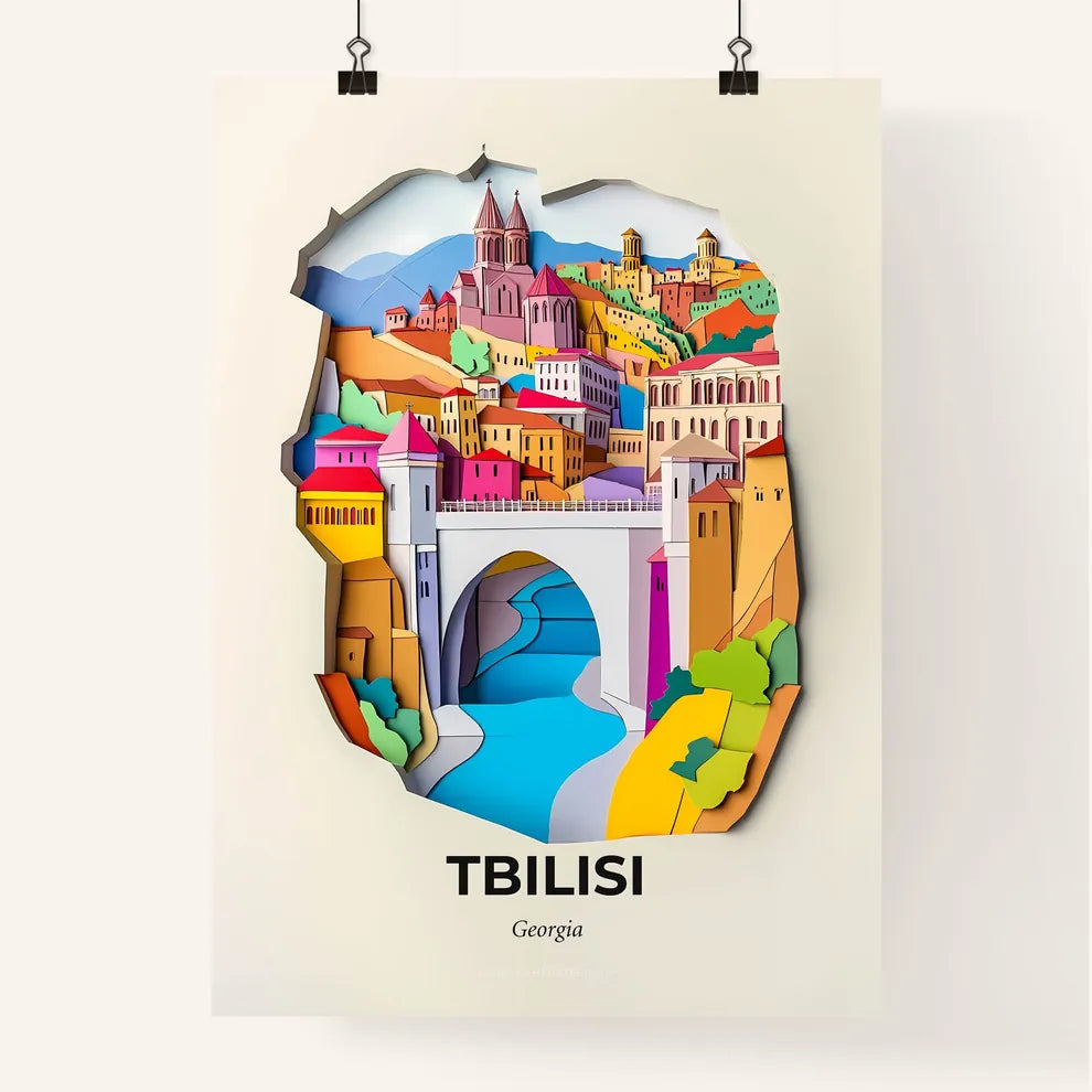 Vivid Tbilisi, Georgia, Colorful Poster