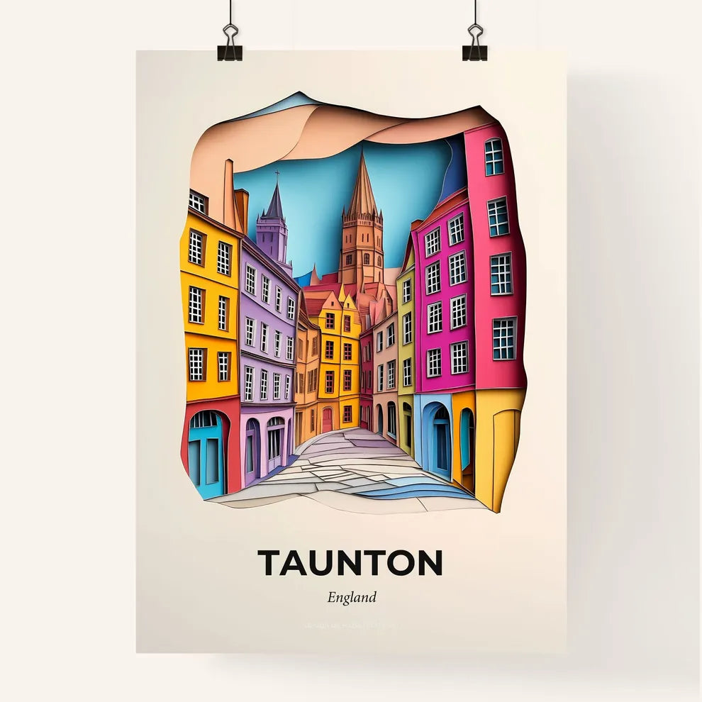 Vivid Taunton, England, Colorful Poster
