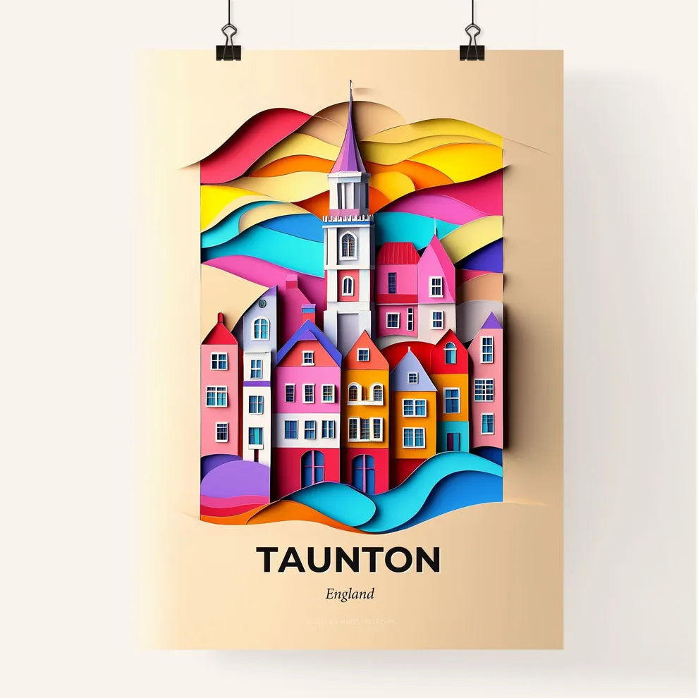 Vivid Taunton, England, Colorful Poster