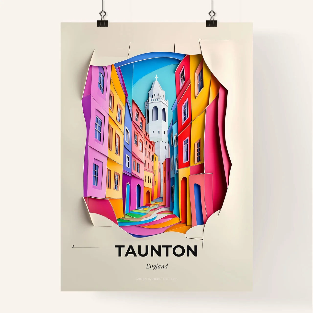 Vivid Taunton, England, Colorful Poster