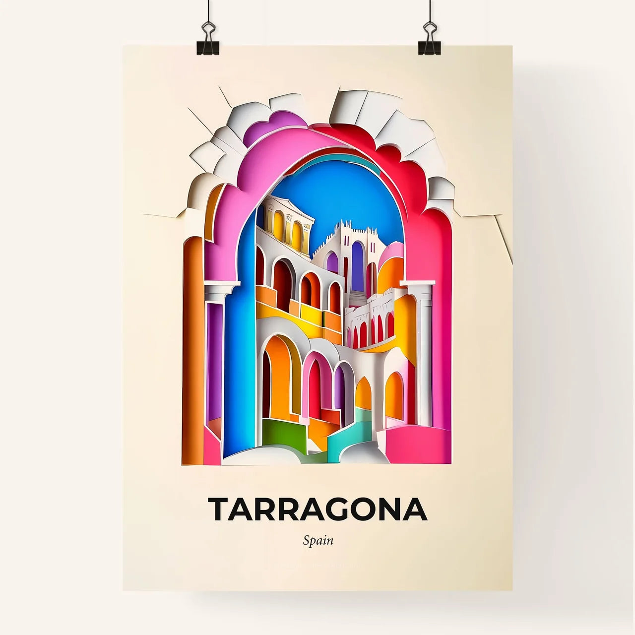 Vivid Tarragona, Spain, Colorful Poster