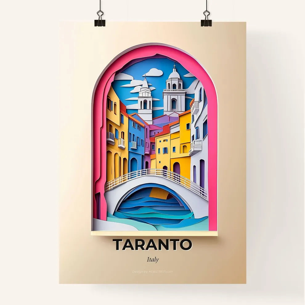 Vivid Taranto, Italy, Colorful Poster