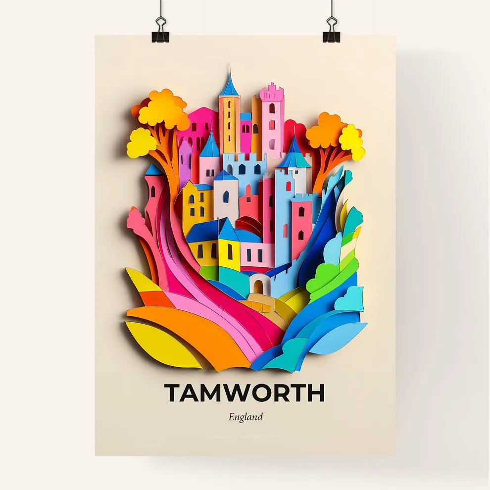 Vivid Tamworth, England, Colorful Poster