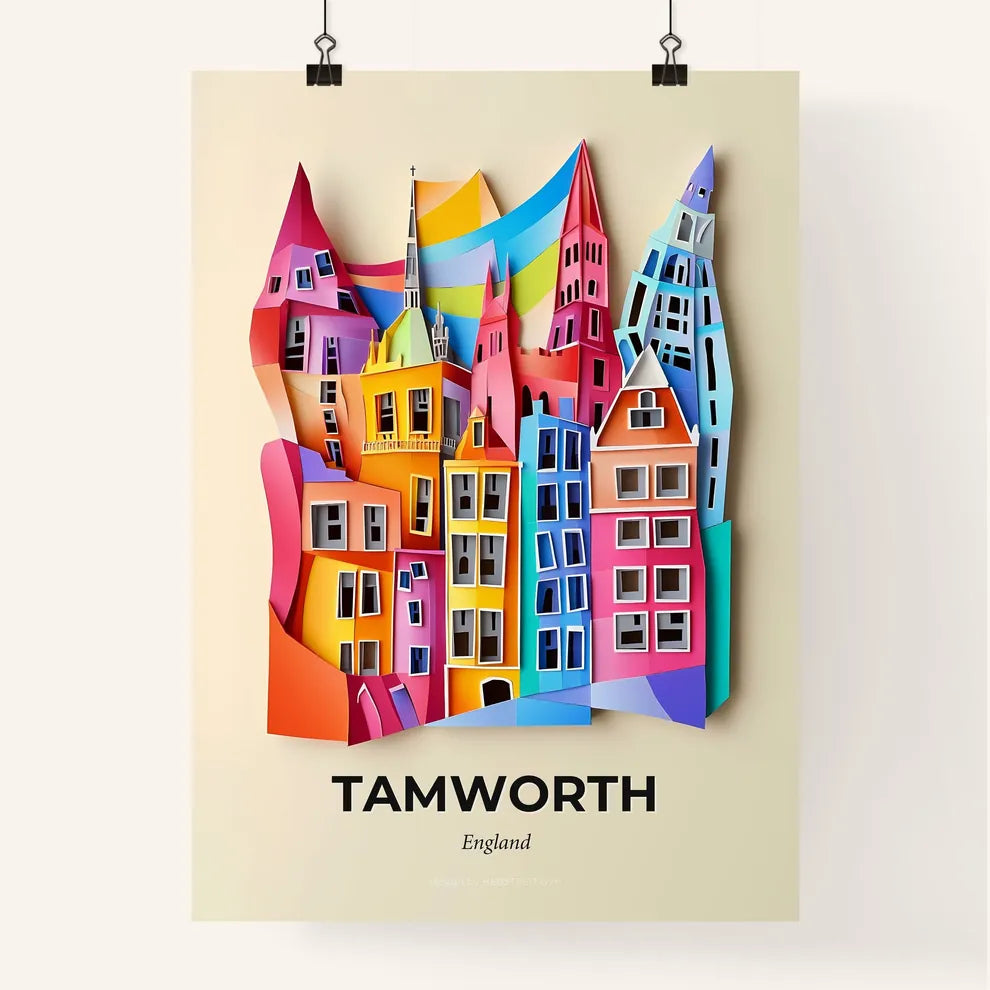 Vivid Tamworth, England, Colorful Poster