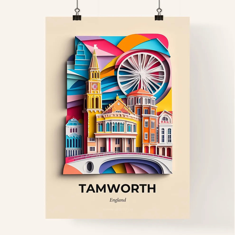 Vivid Tamworth, England, Colorful Poster