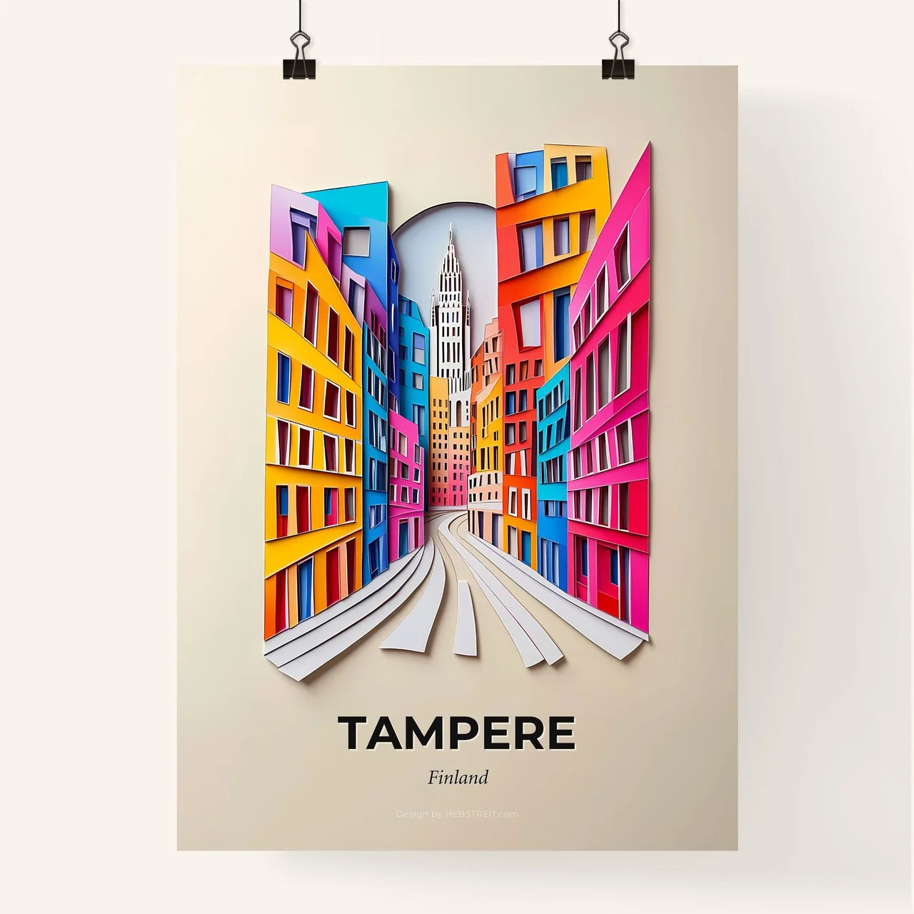 Vivid Tampere, Finland, Colorful Poster