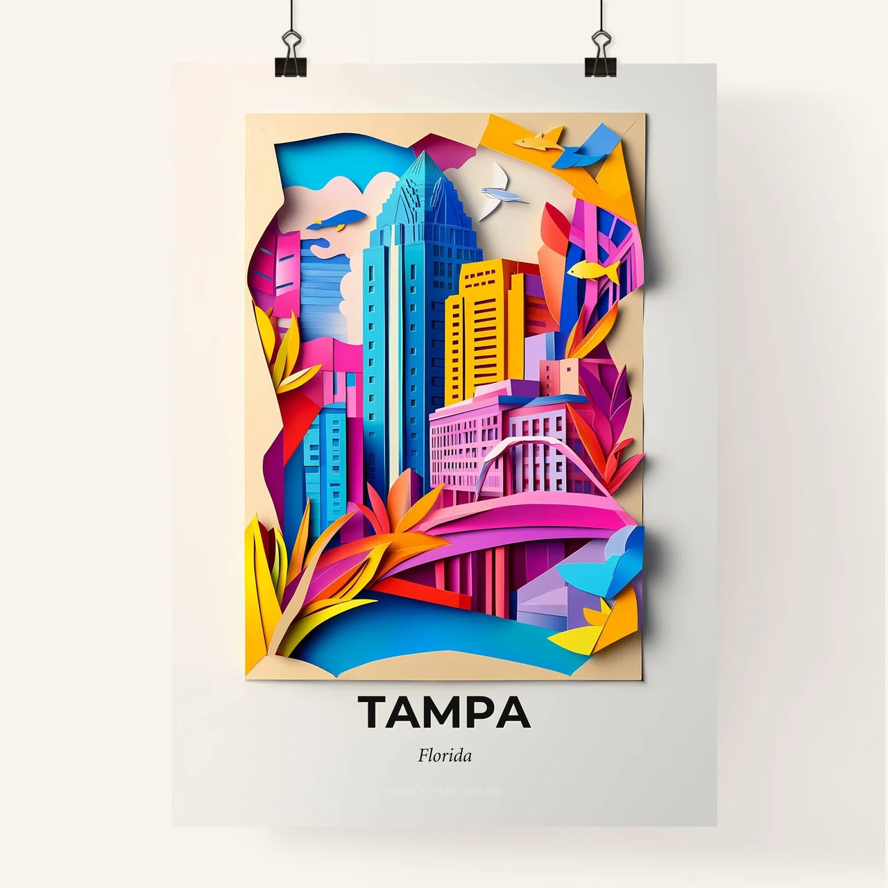 Vivid Tampa, Florida, Colorful Poster