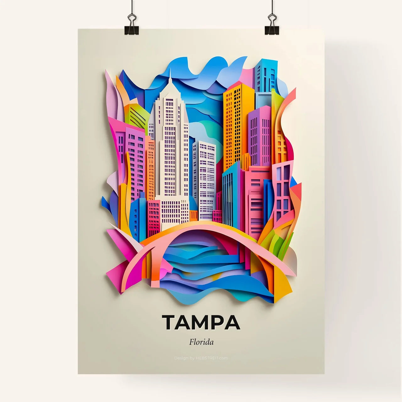 Vivid Tampa, Florida, Colorful Poster