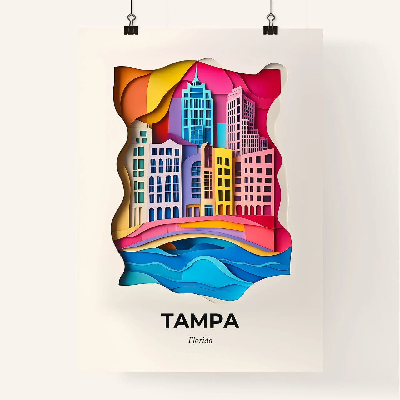 Vivid Tampa, Florida, Colorful Poster