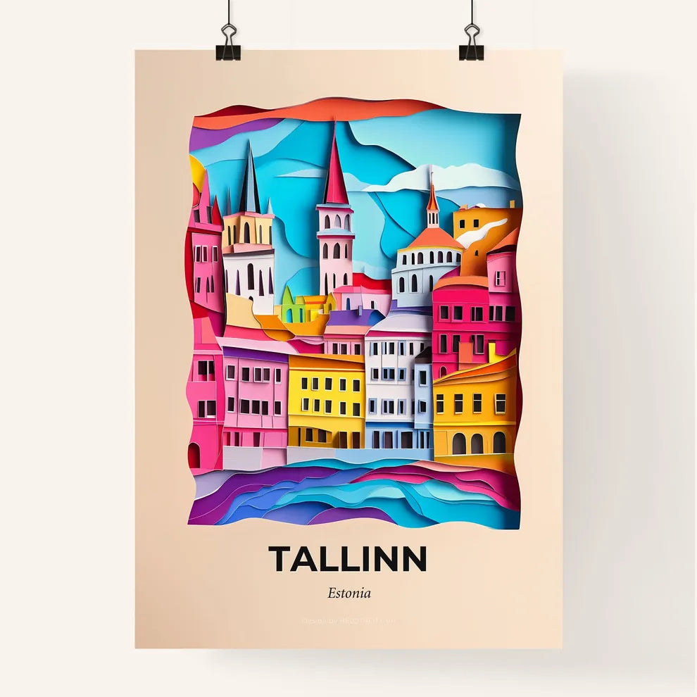 Vivid Tallinn, Estonia, Colorful Poster