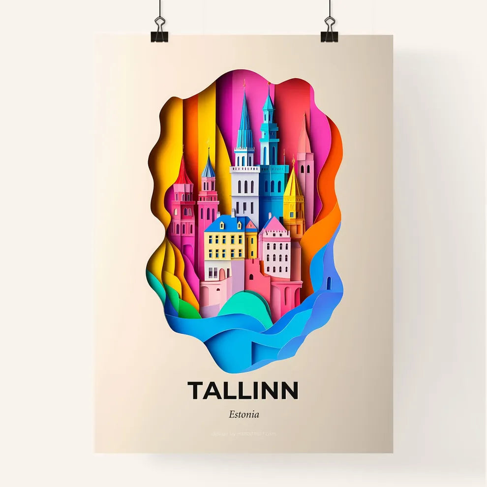 Vivid Tallinn, Estonia, Colorful Poster