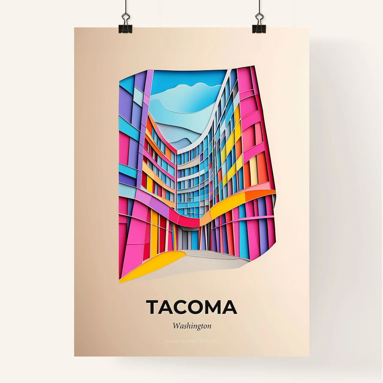 Vivid Tacoma, Washington, Colorful Poster