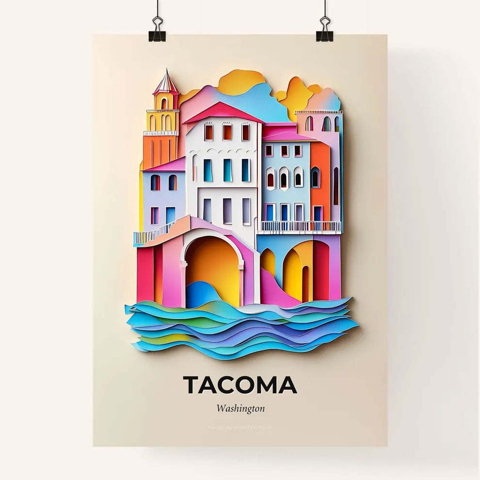 Vivid Tacoma, Washington, Colorful Poster