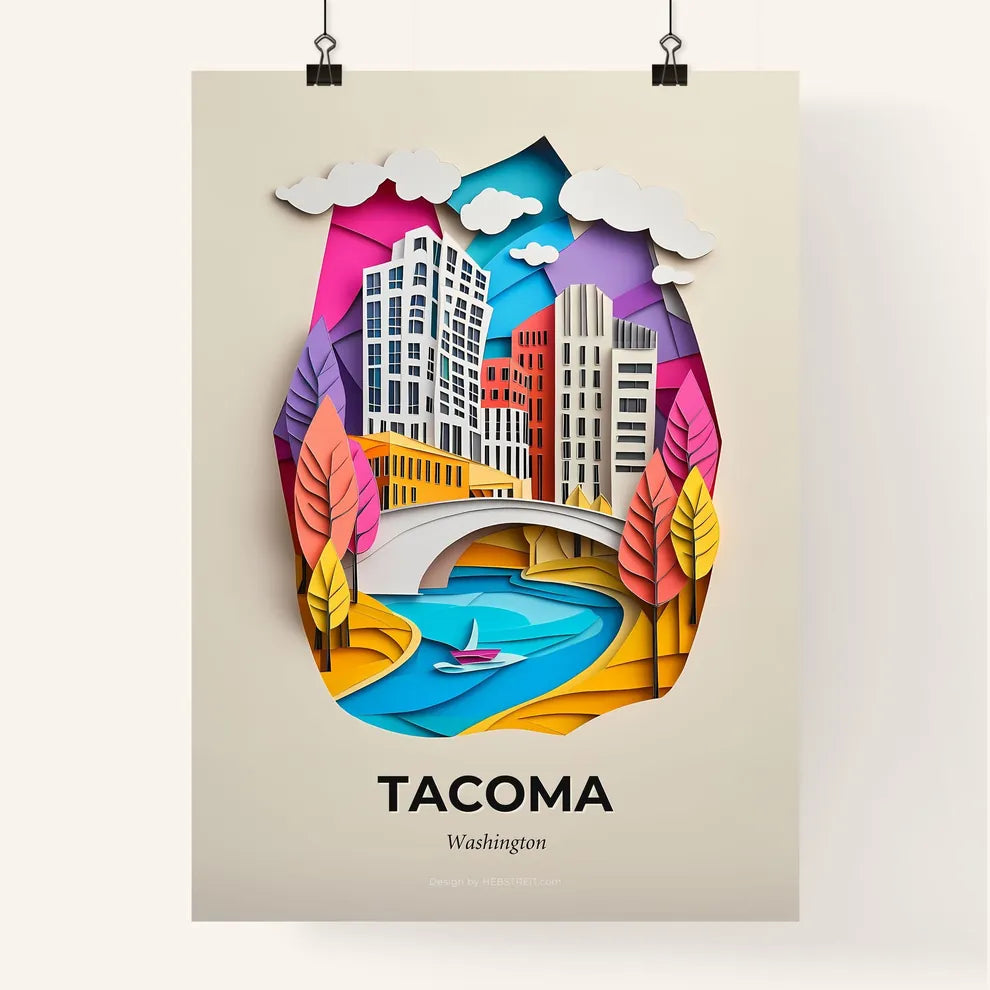 Vivid Tacoma, Washington, Colorful Poster