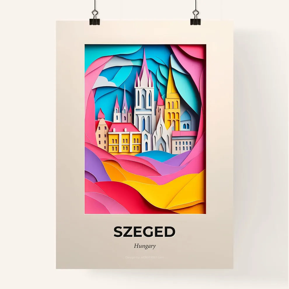 Vivid Szeged, Hungary, Colorful Poster