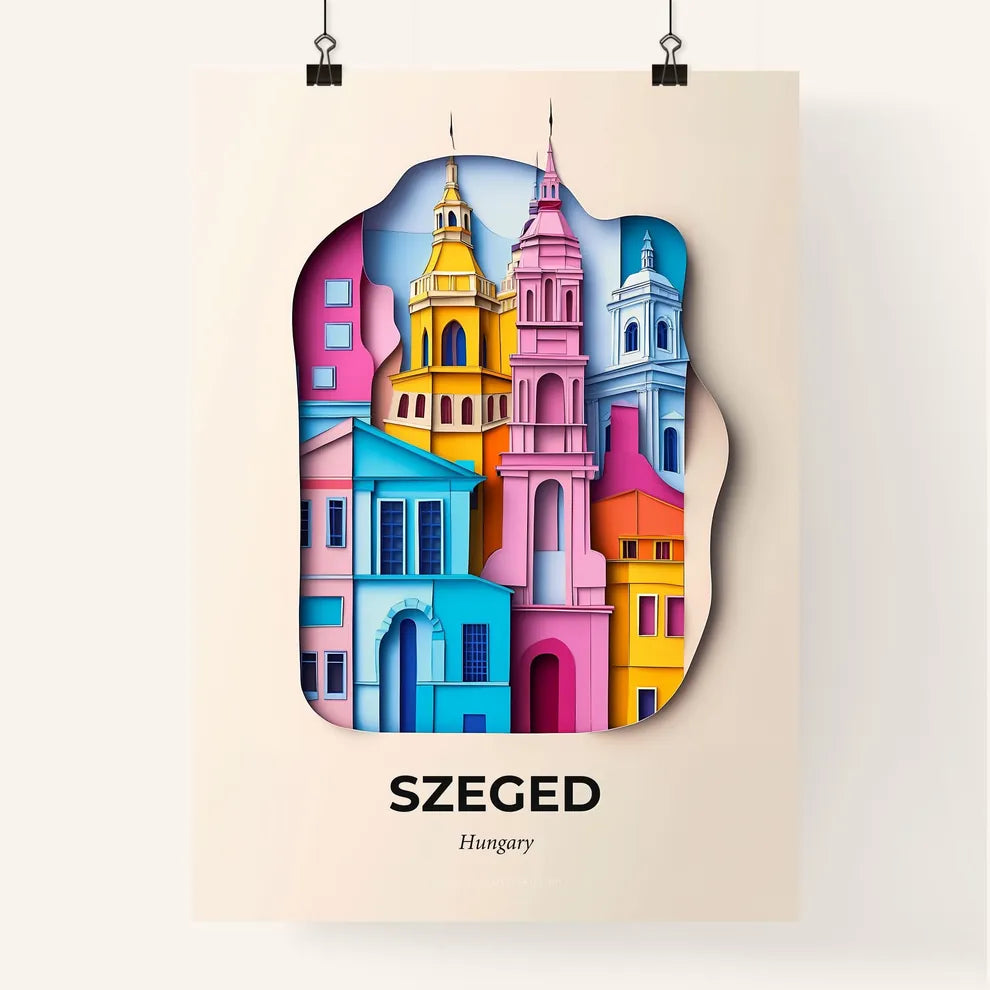 Vivid Szeged, Hungary, Colorful Poster