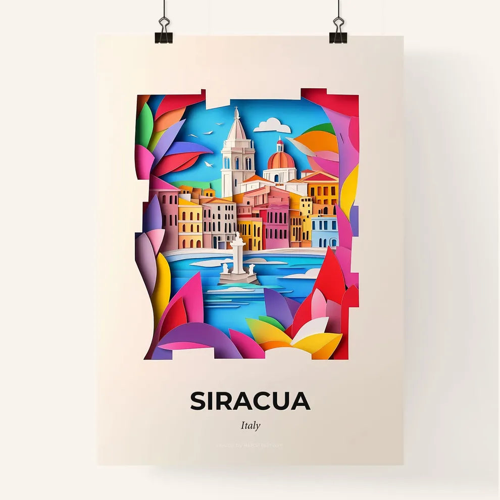 Vivid Syracuse, Italy, Colorful Poster