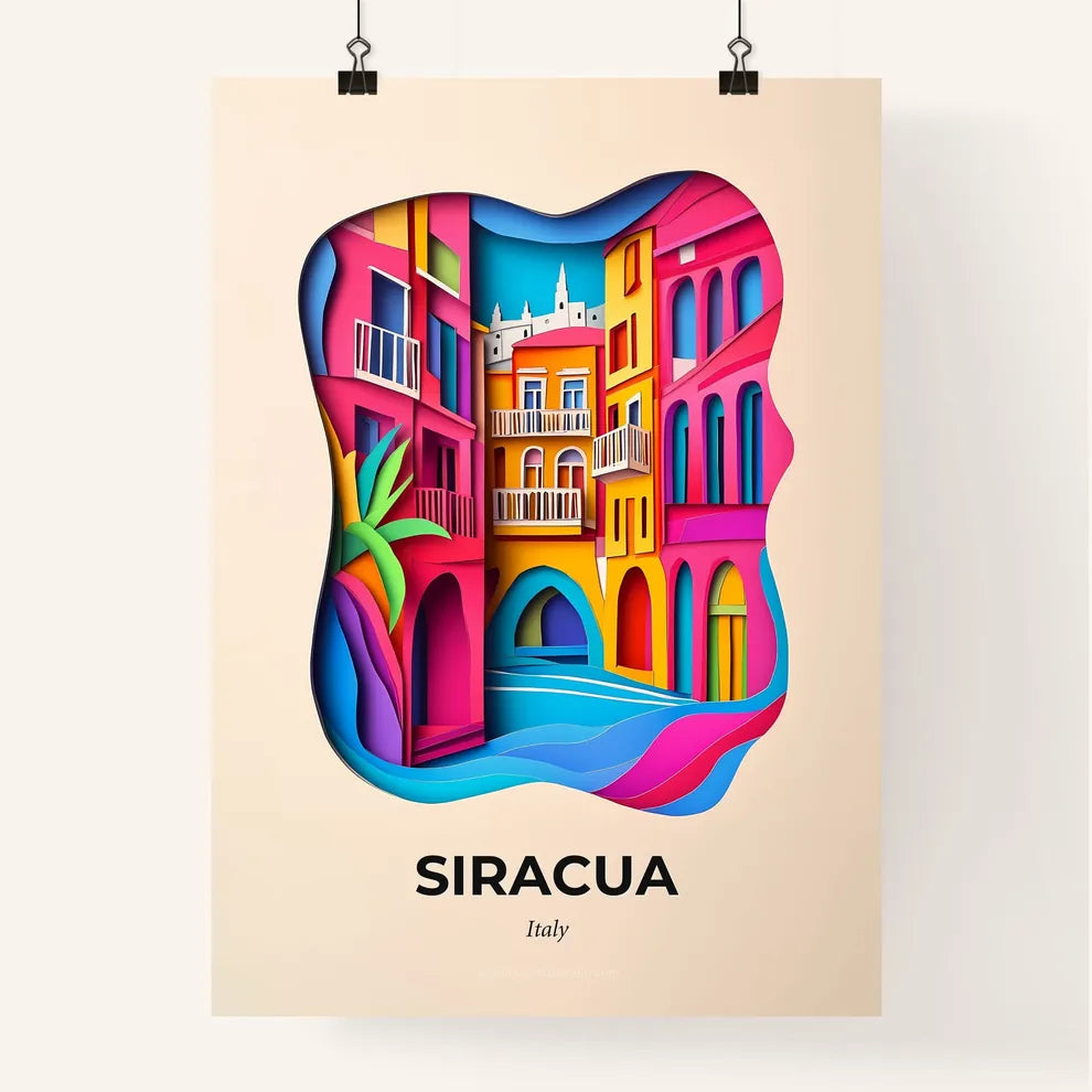 Vivid Syracuse, Italy, Colorful Poster