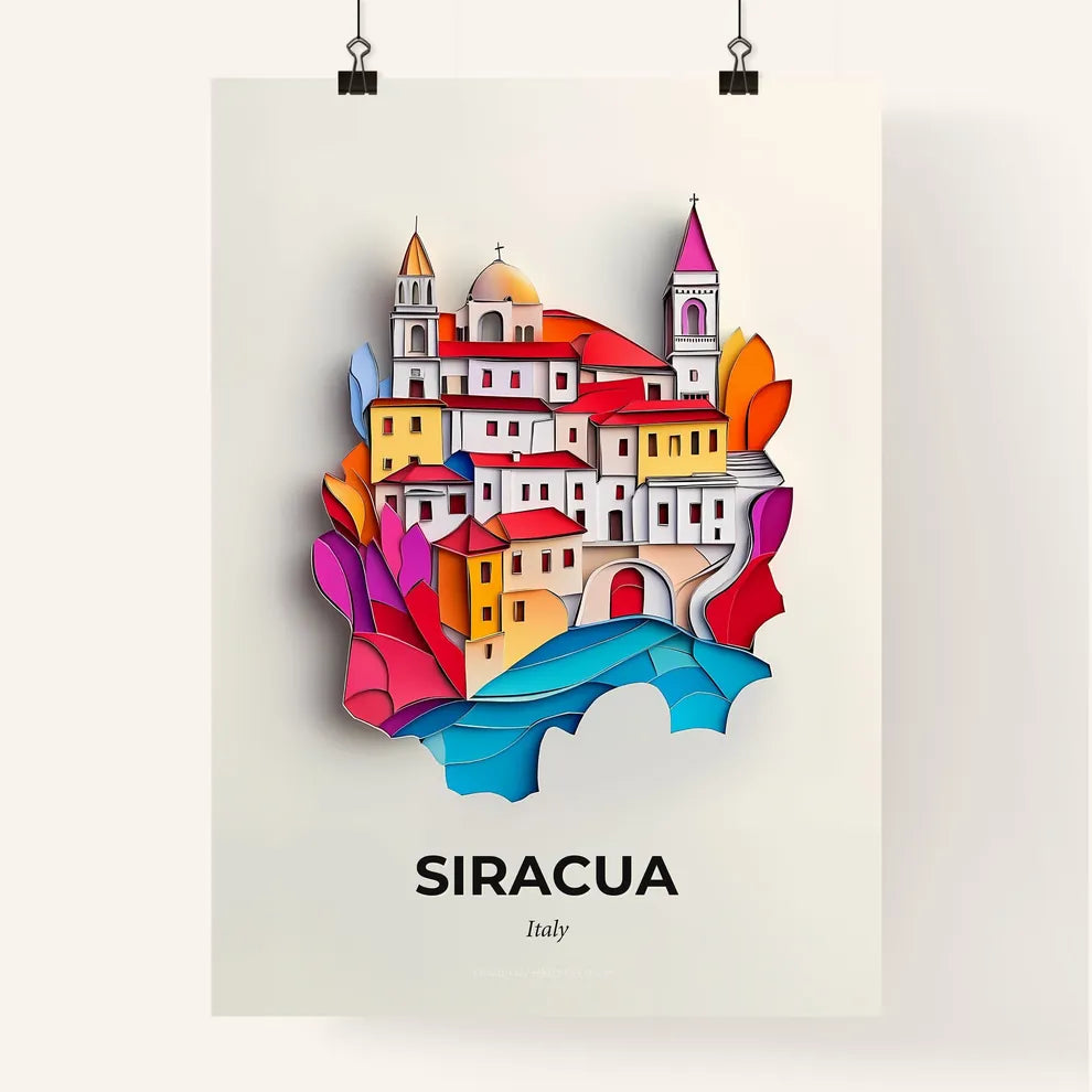 Vivid Syracuse, Italy, Colorful Poster