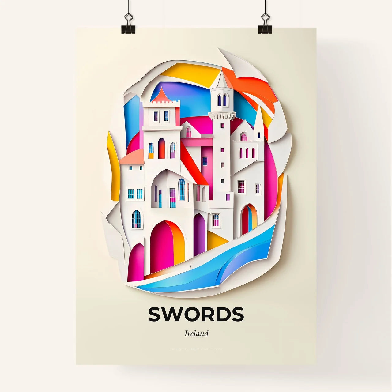 Vivid Swords, Ireland, Colorful Poster