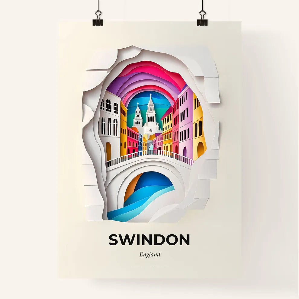 Vivid Swindon, England, Colorful Poster
