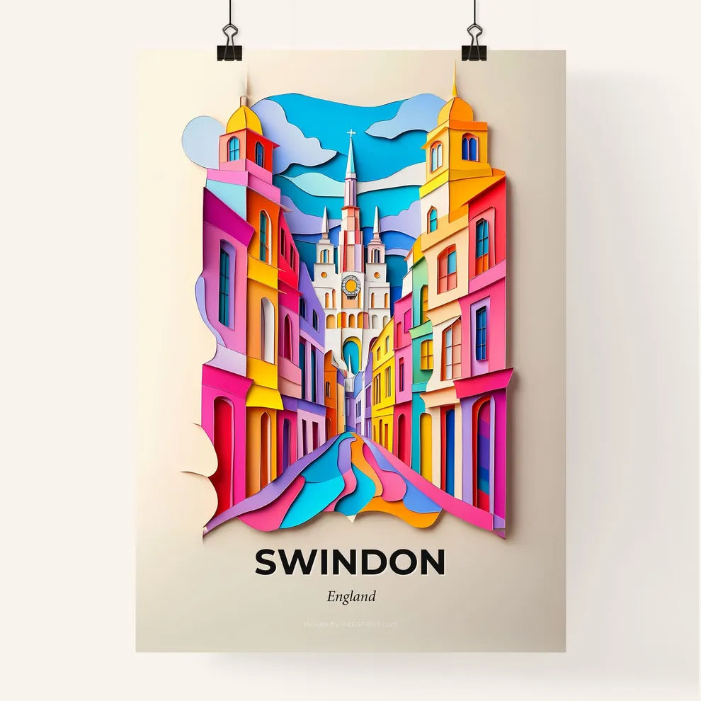 Vivid Swindon, England, Colorful Poster