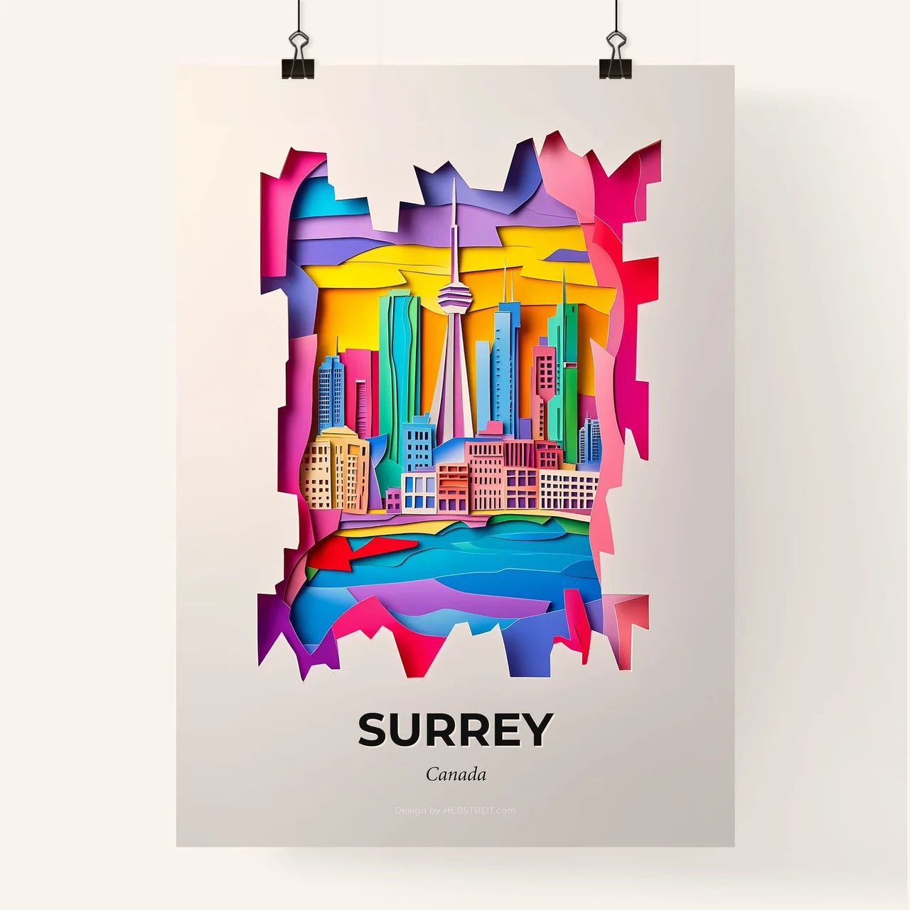 Vivid Surrey, Canada, Colorful Poster