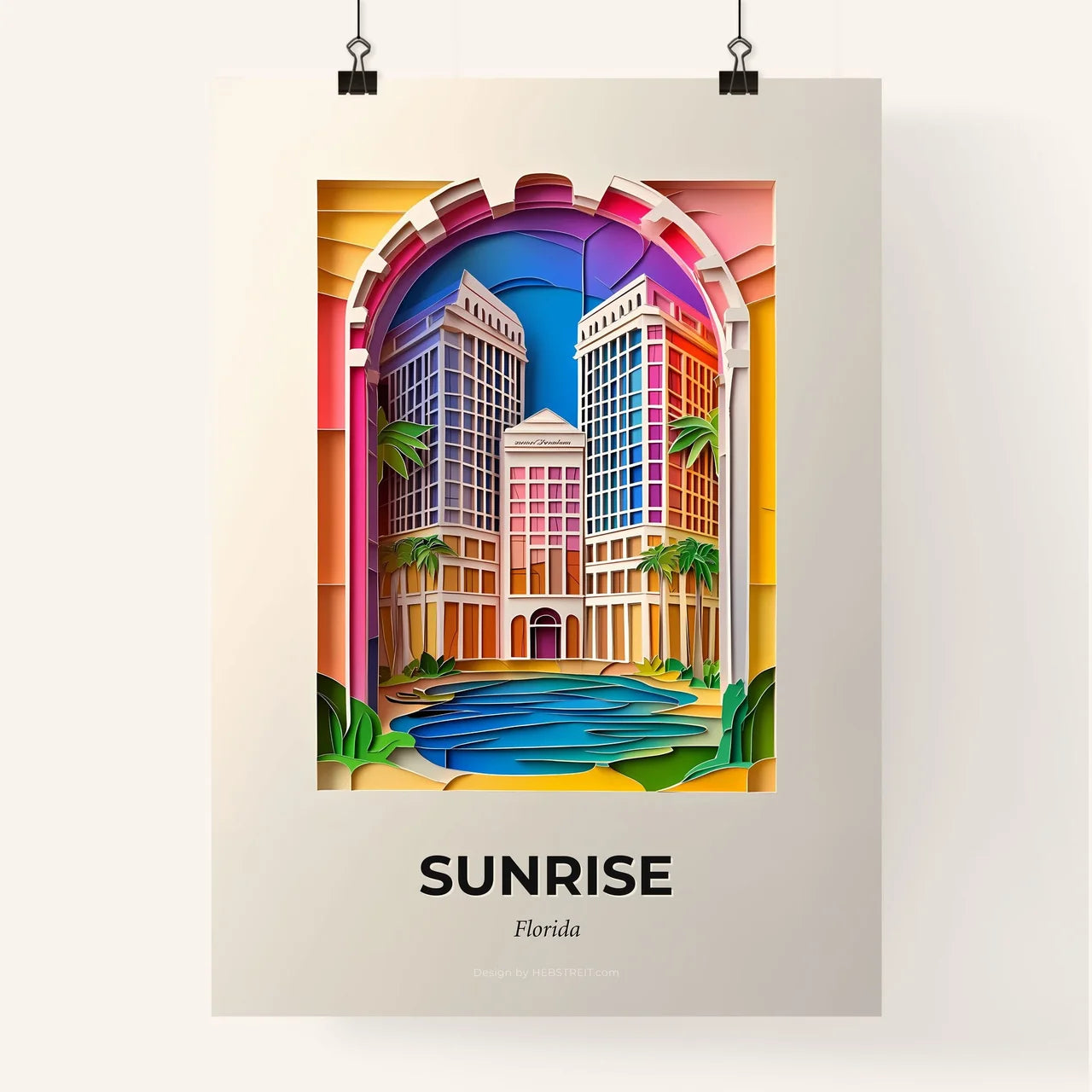 Vivid Sunrise, Florida, Colorful Poster