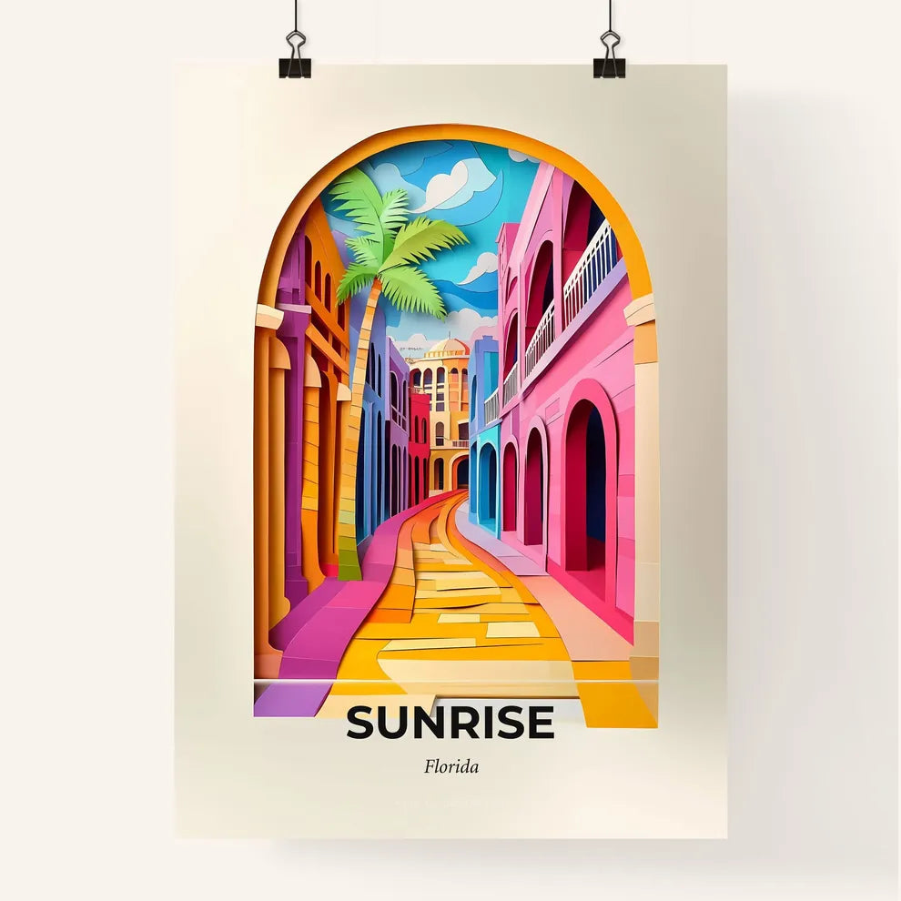 Vivid Sunrise, Florida, Colorful Poster