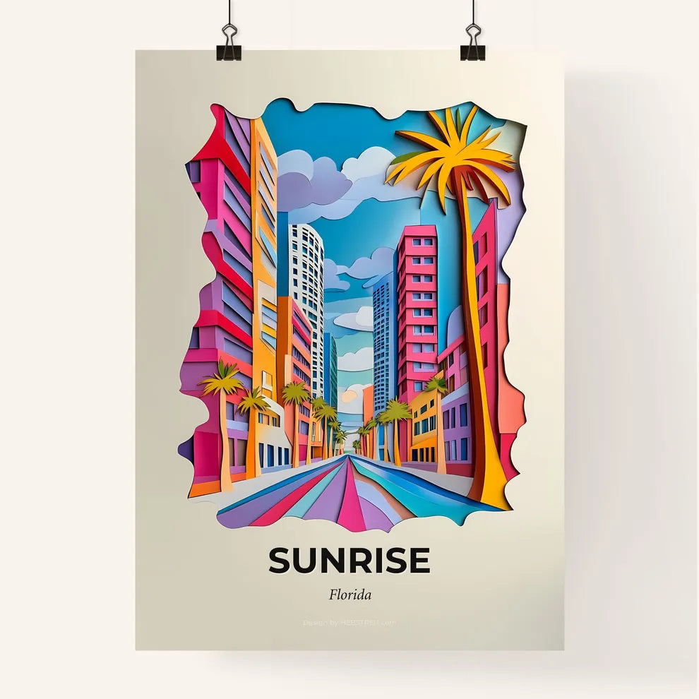 Vivid Sunrise, Florida, Colorful Poster