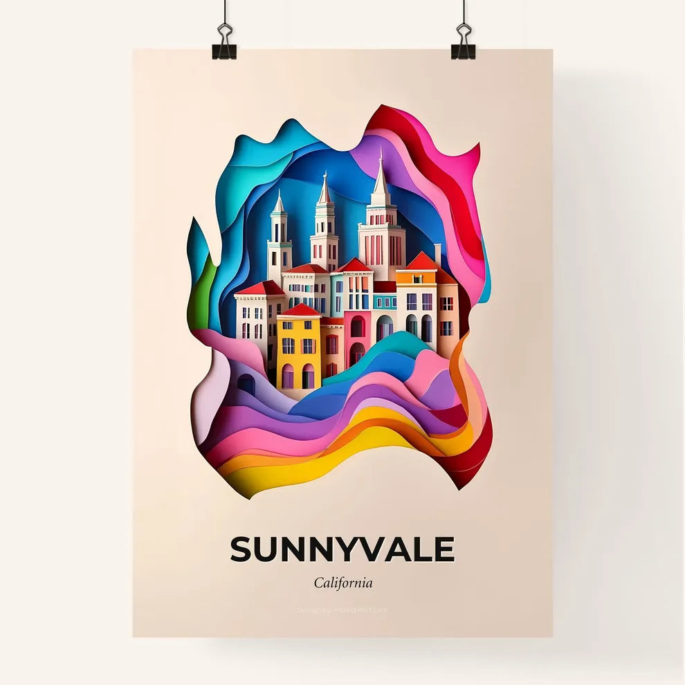 Vivid Sunnyvale, California, Colorful Poster