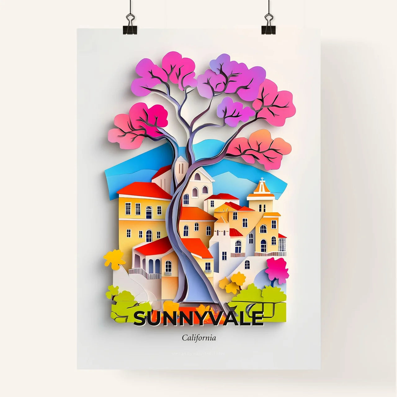 Vivid Sunnyvale, California, Colorful Poster