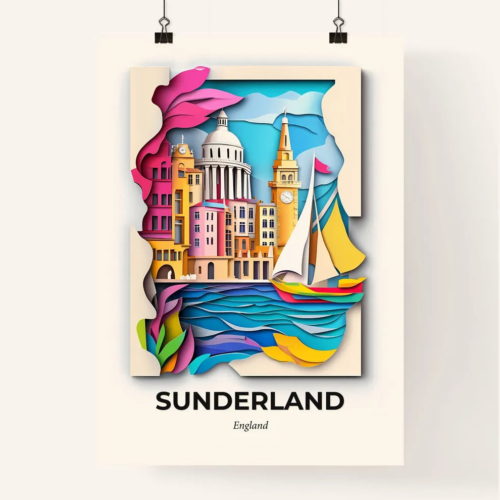 Vivid Sunderland, England, Colorful Poster
