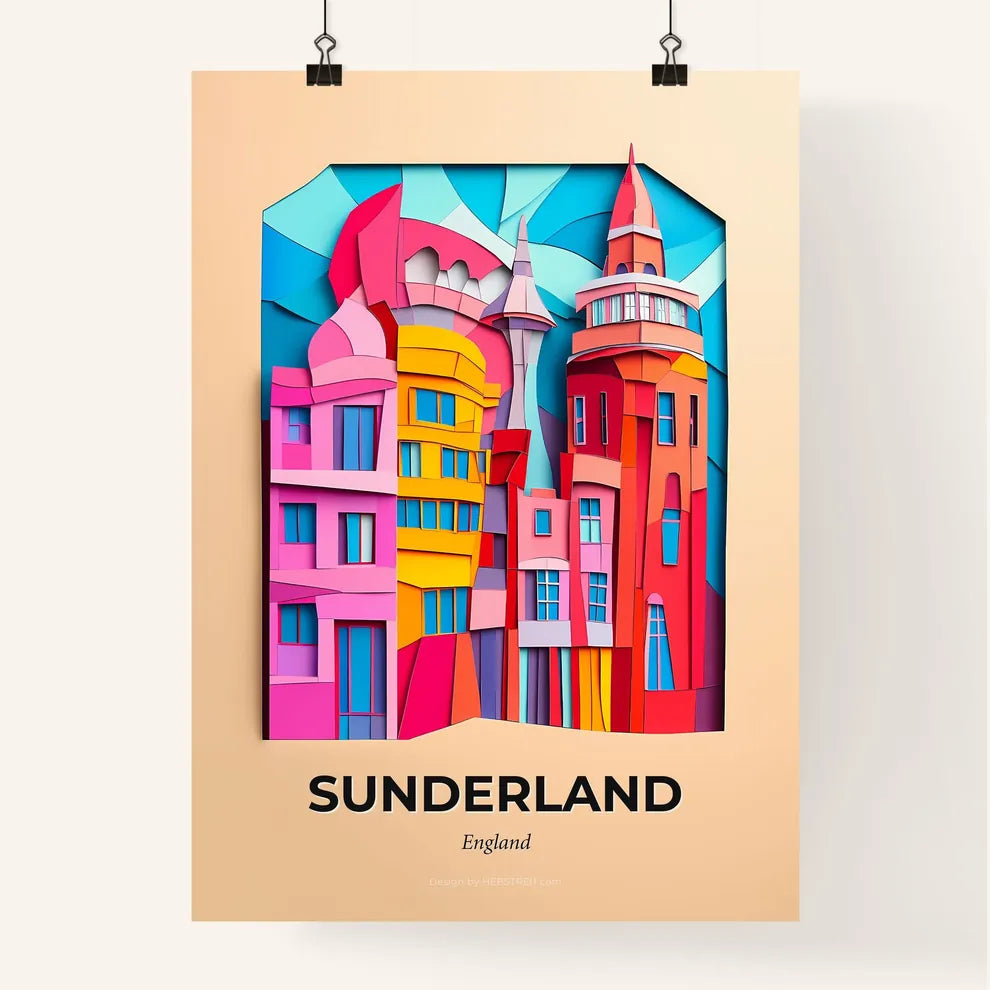 Vivid Sunderland, England, Colorful Poster