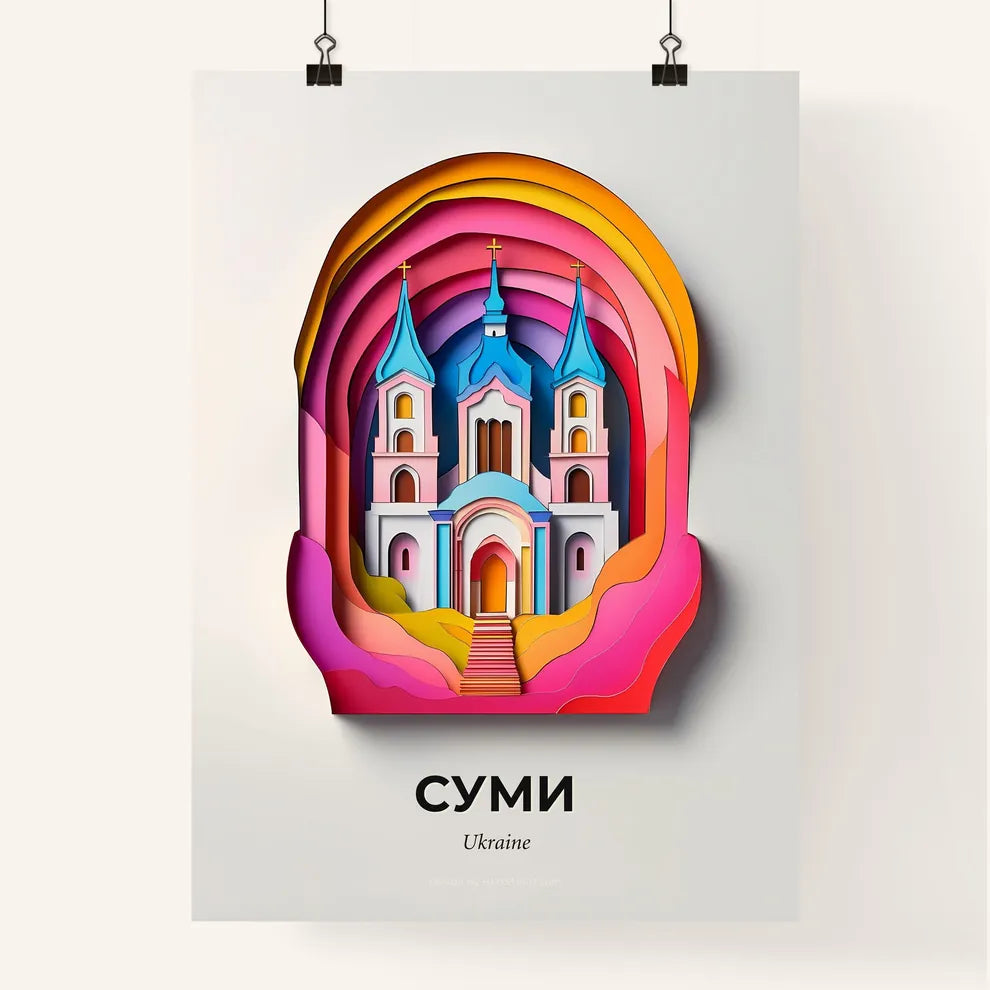 Vivid Sumy, Ukraine, Colorful Poster