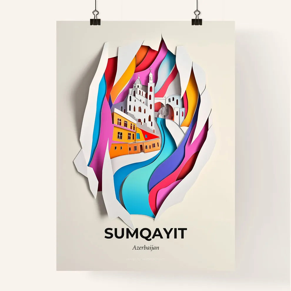 Vivid Sumqayit, Azerbaijan, Colorful Poster