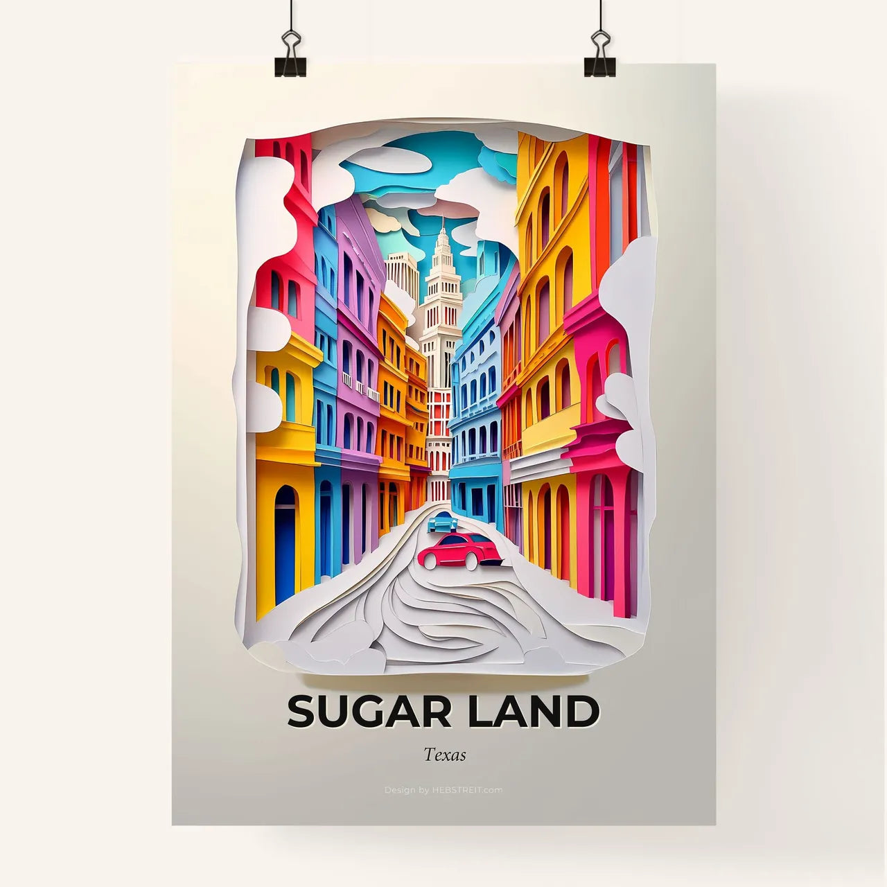 Vivid Sugar Land, Texas, Colorful Poster