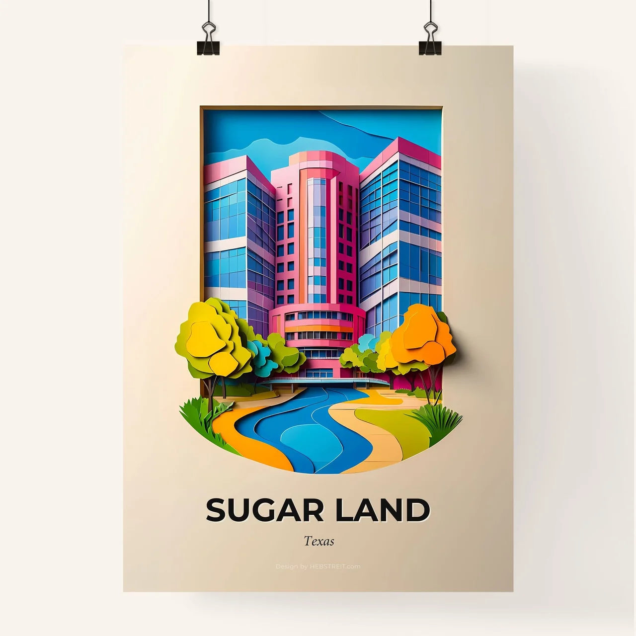 Vivid Sugar Land, Texas, Colorful Poster