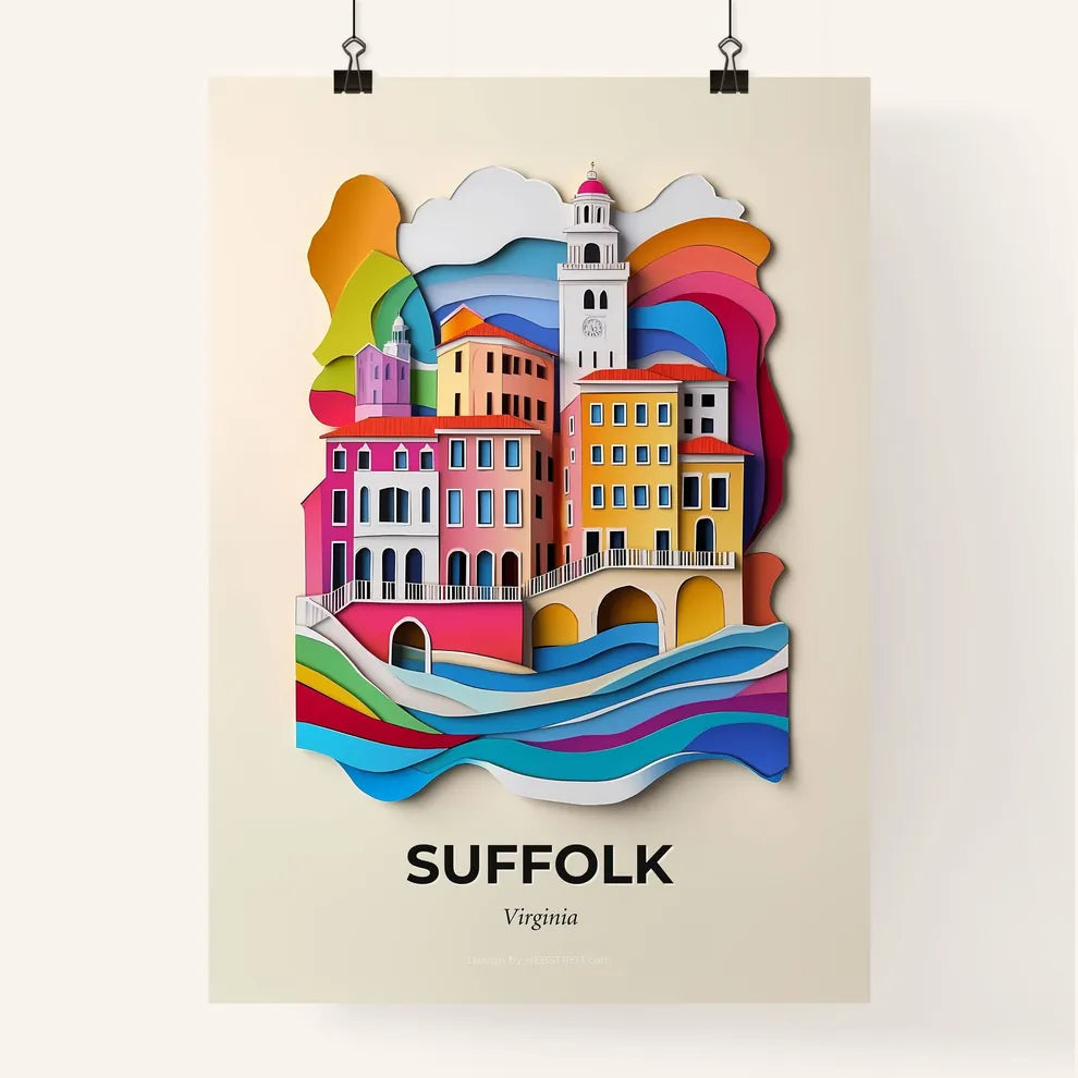 Vivid Suffolk, Virginia, Colorful Poster