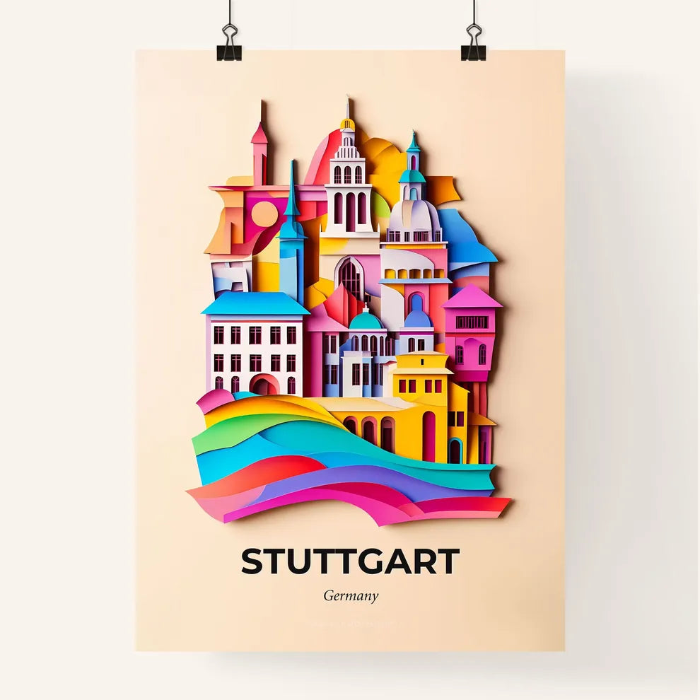 Vivid Stuttgart, Germany, Colorful Poster