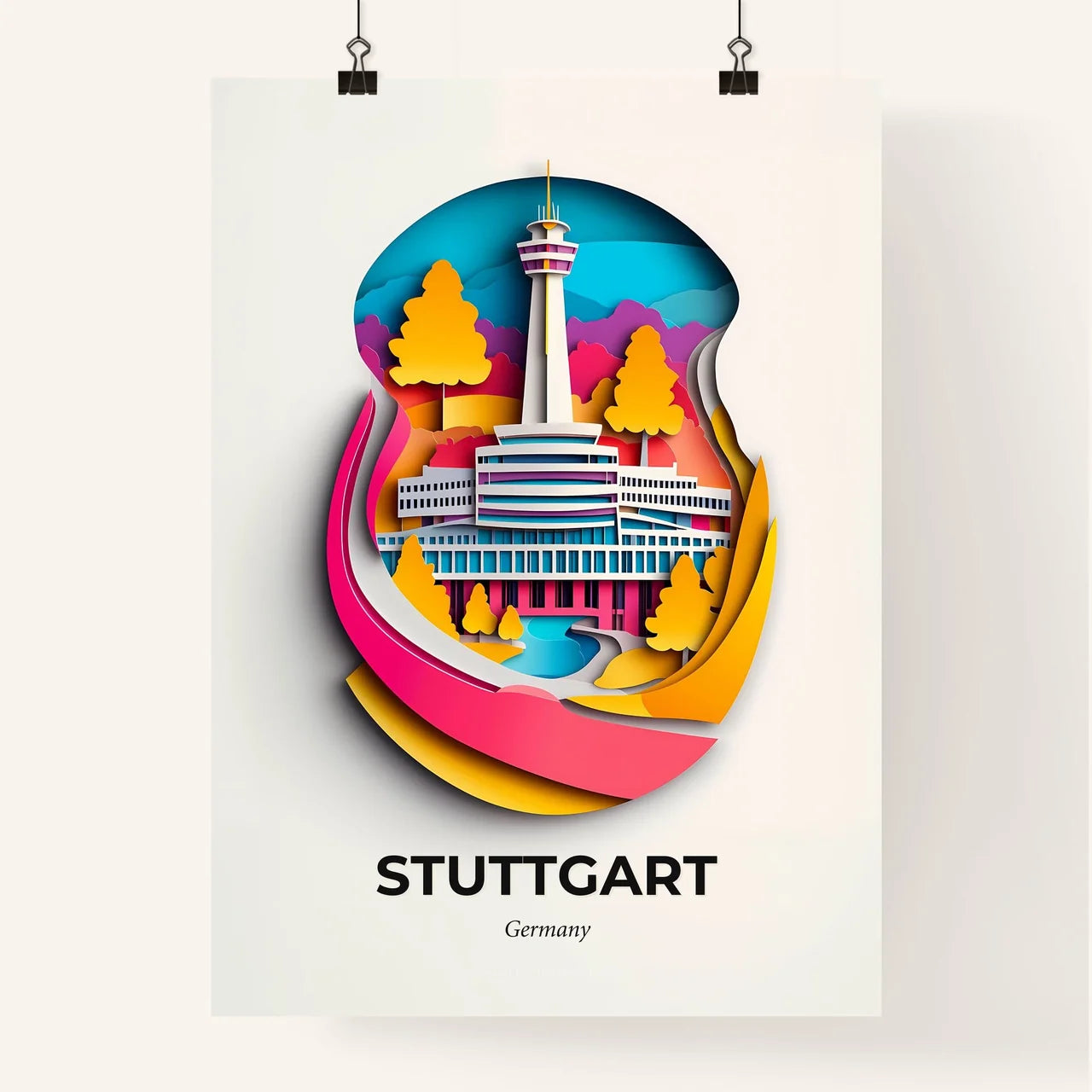 Vivid Stuttgart, Germany, Colorful Poster