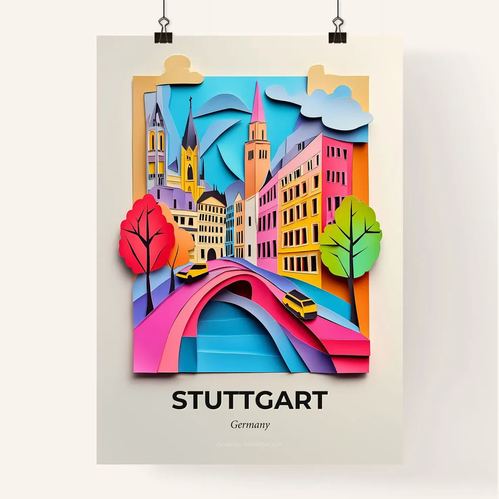 Vivid Stuttgart, Germany, Colorful Poster