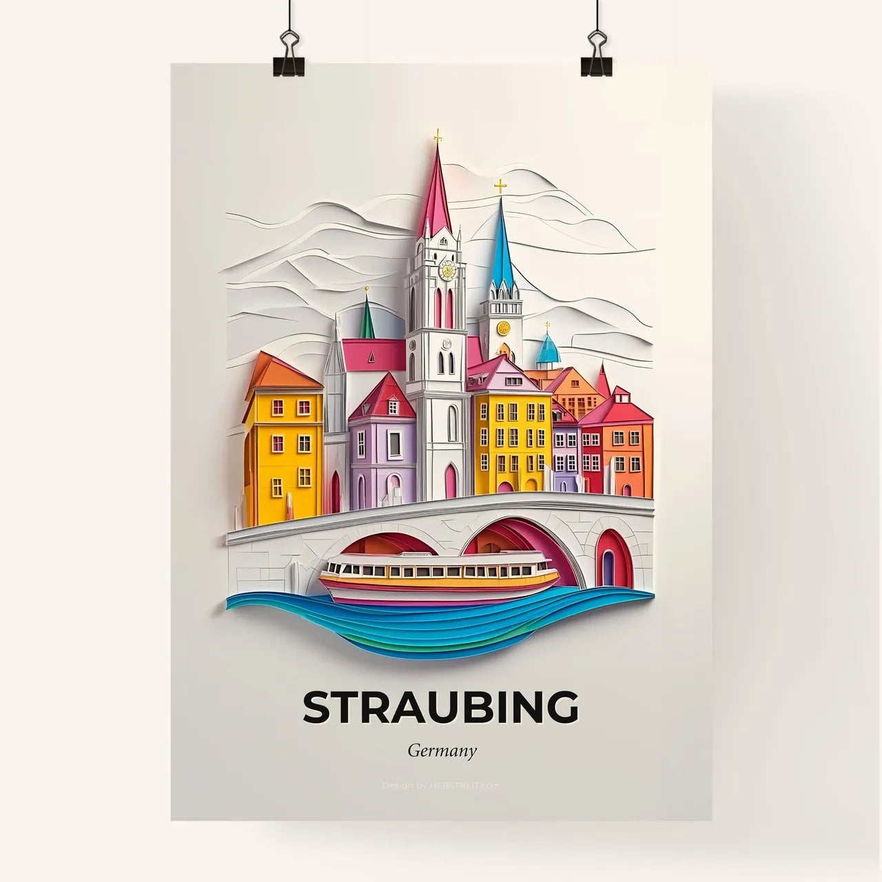 Vivid Straubing, Germany, Colorful Poster
