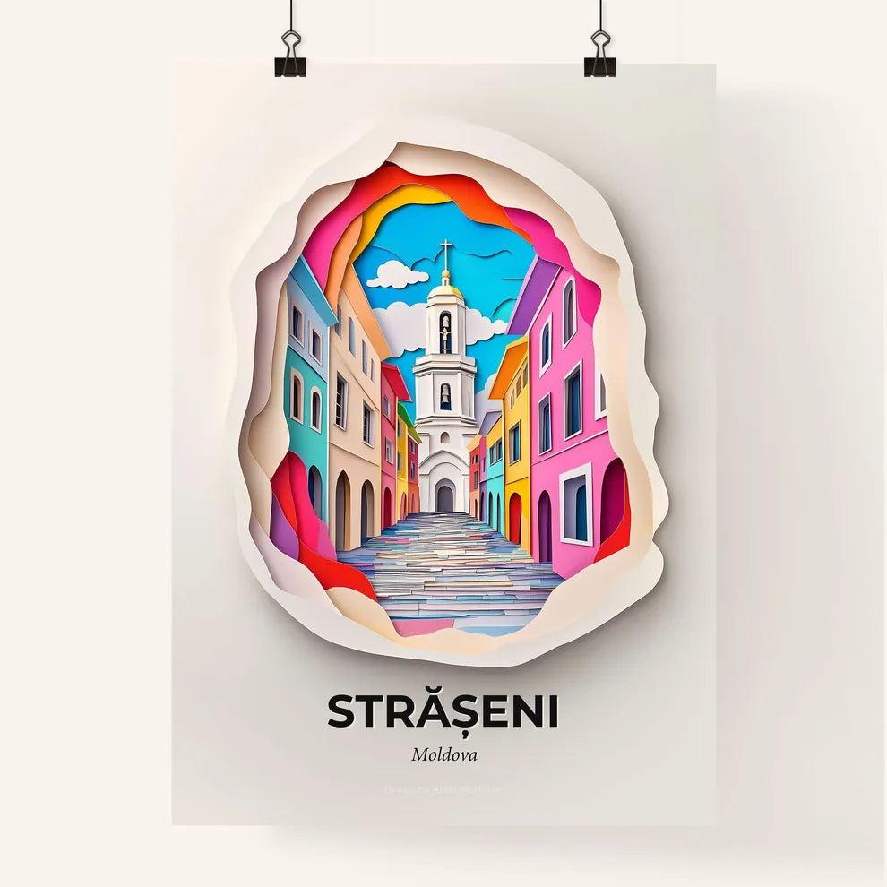 Vivid Strășeni, Moldova, Colorful Poster