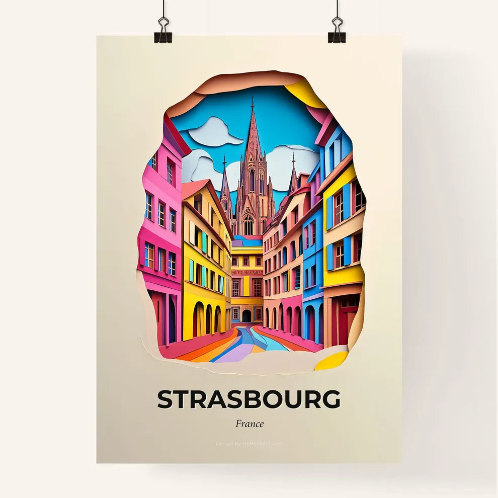 Vivid Strasbourg, France, Colorful Poster