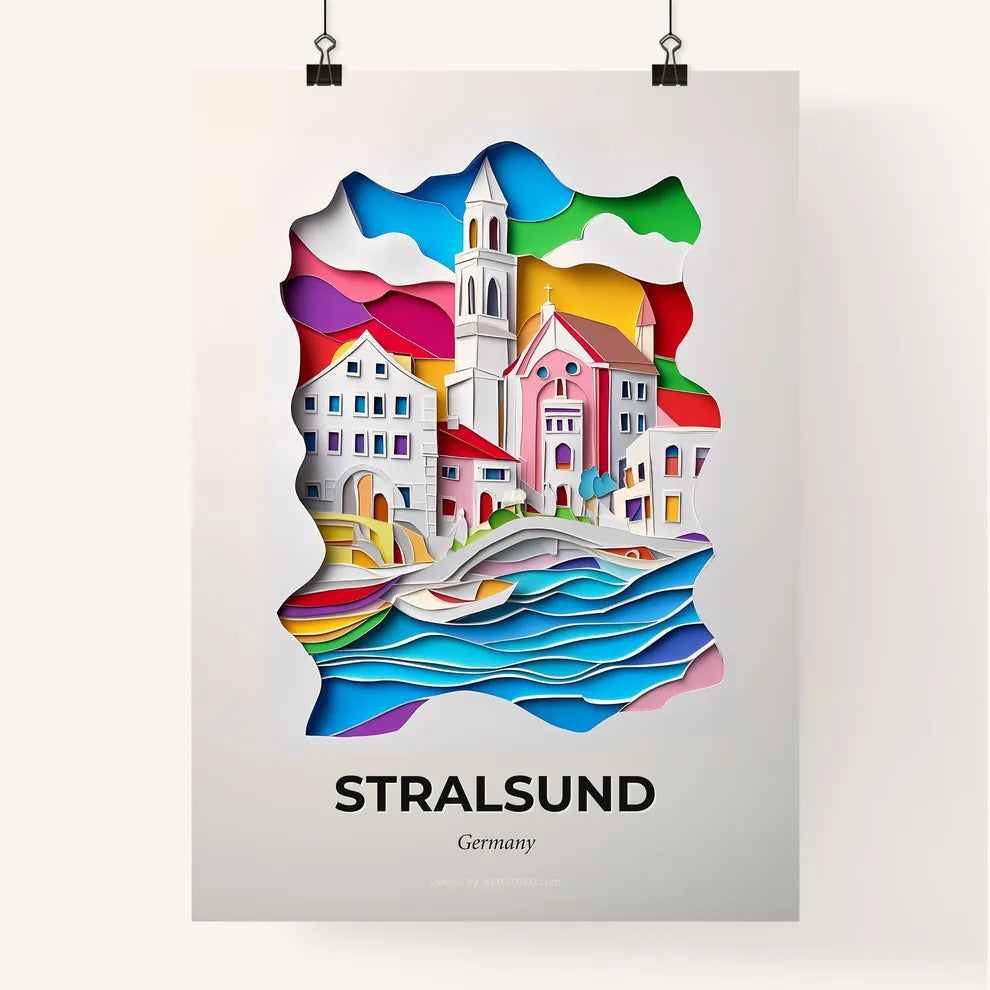 Vivid Stralsund, Germany, Colorful Poster