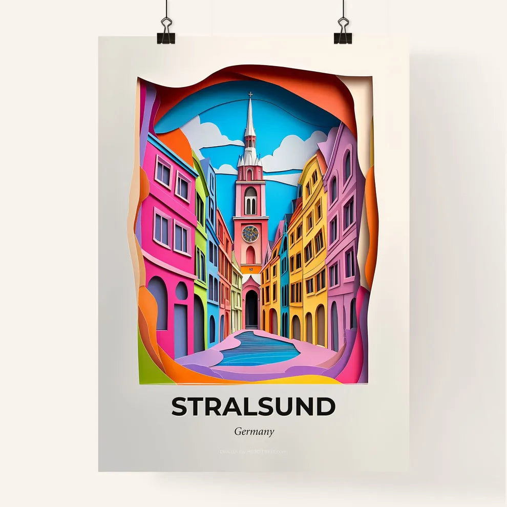 Vivid Stralsund, Germany, Colorful Poster