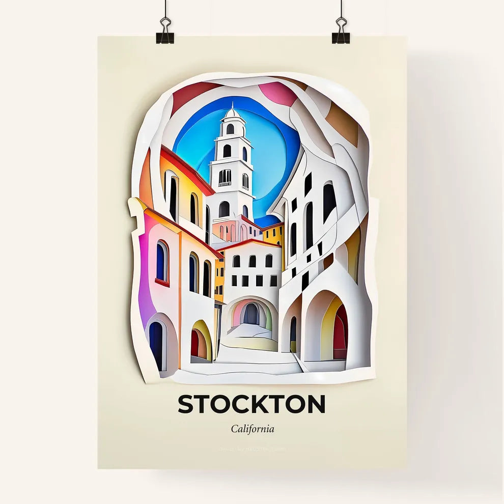 Vivid Stockton, California, Colorful Poster