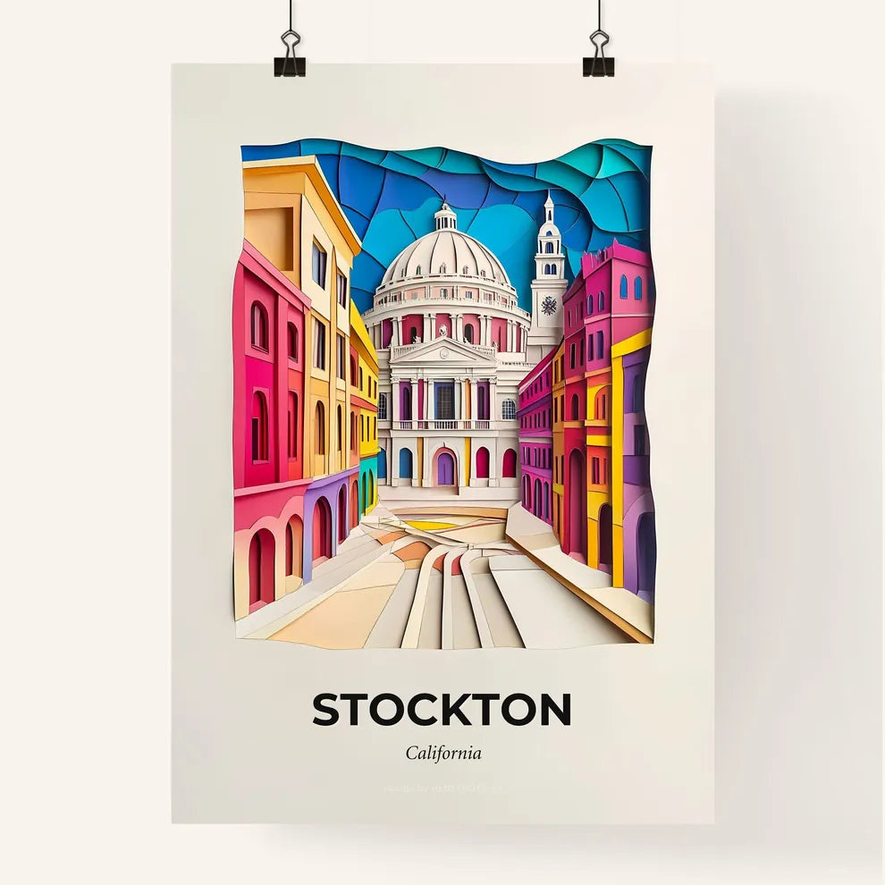 Vivid Stockton, California, Colorful Poster