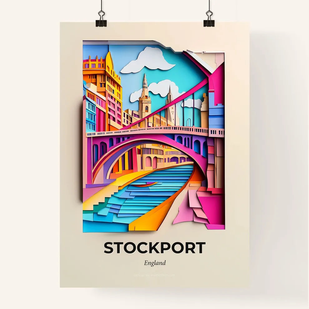 Vivid Stockport, England, Colorful Poster